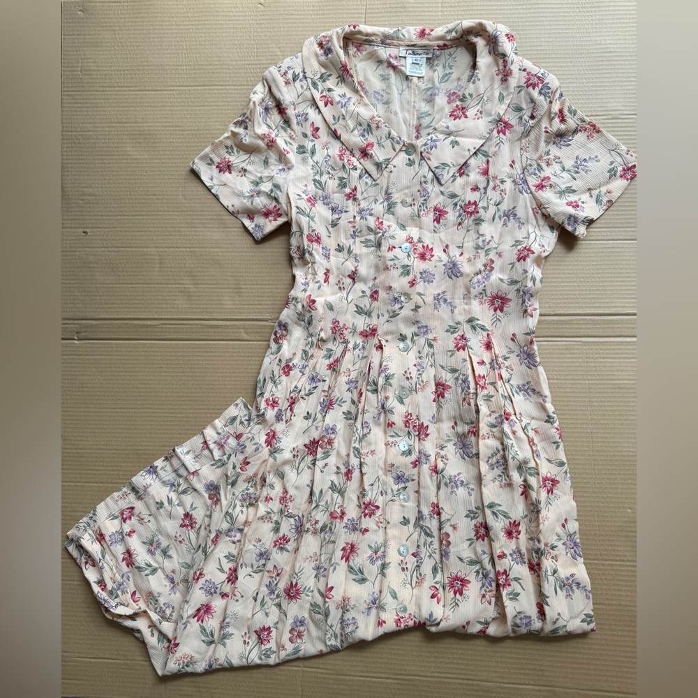 Talbots Women’s Button Down Floral Pattern Dress … - image 1